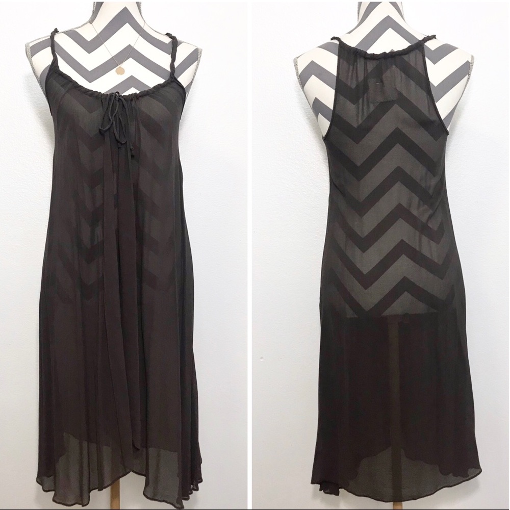 GARY GRAHAM 100% silk designer midi slip dress